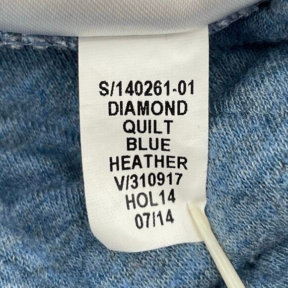 GAP Sweatshirt Heathered Blue Quilted Diamond Pullover 3/4 Sleeve Cozy Top M - Picture 8 of 8